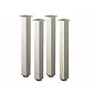 Patas de mesa de aluminio anodizado con sección cuadrada efecto acero inoxidable, altura 71 cm, 82 cm, 110 cm, juego de 4 piezas