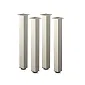 Pieds de table en aluminium anodisé à section carrée et effet inox, hauteur 71 cm, 82 cm, 110 cm, lot de 4 pcs