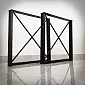 X-type rectangular shape table legs, set of 2, height 72 cm, width 75 cm, set of 2 pieces, black color