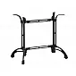 Cast iron table base double with central support, black color, base 82x51 cm, height 73 cm