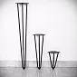 Metalen tafelpoten Hairpin 3 stangen met pootjes (20, 40, 73 cm) - set van 4 poten