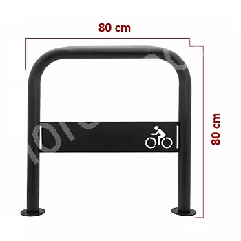 Porte-vélos d'extérieur en métal avec logo en acier, couleur noire, dimensions 80x80 cm