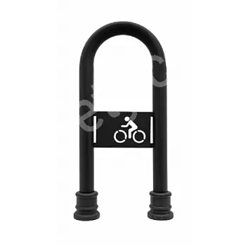 Portabiciclette zincato e verniciato nero, stile retrò 80x36 cm con elementi decorativi in ghisa e logo bici, installazione interrata in cemento