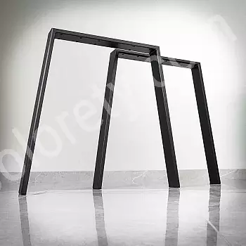 Gambe per tavolo in metallo PI in acciaio, altezza 72 cm, larghezza inferiore 75 cm, set da 2 pezzi.