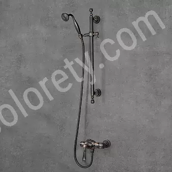 Sistema de chuveiro estilo retro em latão, duas partes, preto