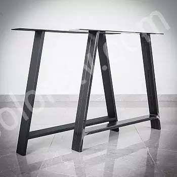 Patas de mesa de acero tipo A forma de trapezoide invertido, más anchas en la parte inferior y ligeramente más estrechas en la parte superior, alto 71 cm, ancho 80 cm, juego de 2 piezas