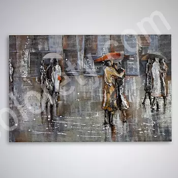 Art métallique 3D &amp;amp;quot;Résonance des jours de pluie&amp;amp;quot;, dimensions 70x120cm