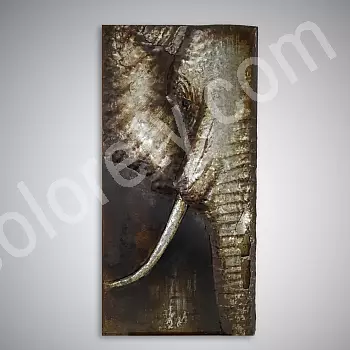 3D metalo menas Dramblys, aukštis 150 cm, plotis 75 cm