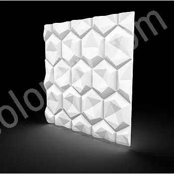 Dekorativni stenski paneli iz polistirena Cells, 60x60cm, bele barve, set 12 kom.