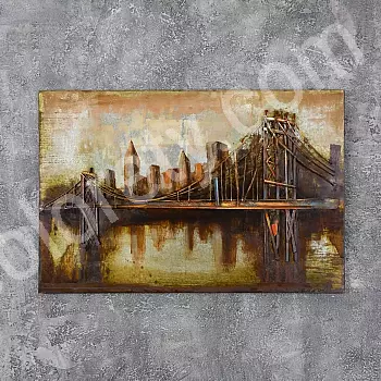 3D metal boyama Manhattan Köprüsü 80x120cm