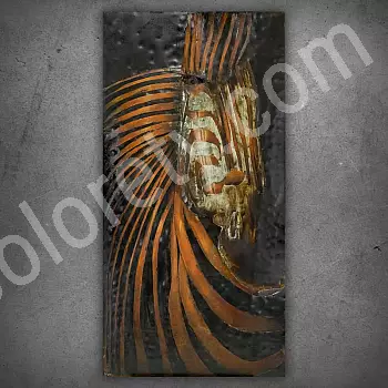 Tableau métal 3D Zèbre 65x130cm