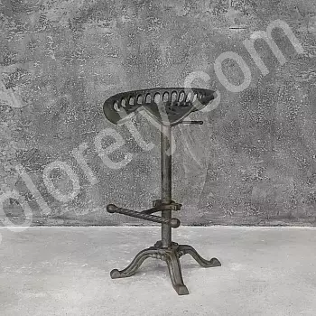 Taburete de bar ajustable de hierro fundido estilo salvaje oeste Nevada, gris oscuro, altura 650-880mm