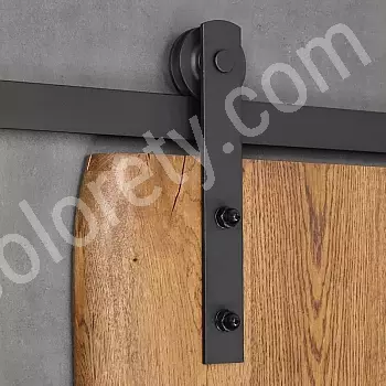 Schiebetürsystem aus Stahl, für einflügelige Türen bis 130 kg, schwarz, wandhängend