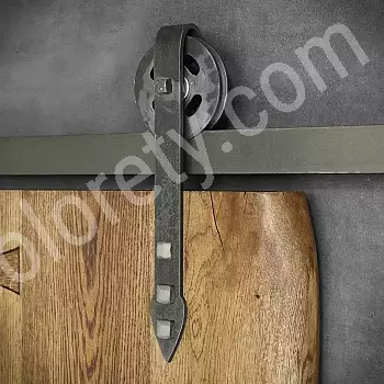 Egyszárnyú tolóajtórendszer faajtókhoz, tömeg 90 kg-ig, hossz 2 méter, acélszürke színű, falra szerelhető
