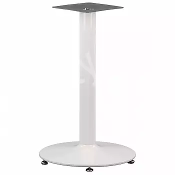 Elegantno osrednje mizno dno iz jekla, višina 72,5 cm, premer spodnjega dna 57 cm, za površine do premera 80 cm, bele barve