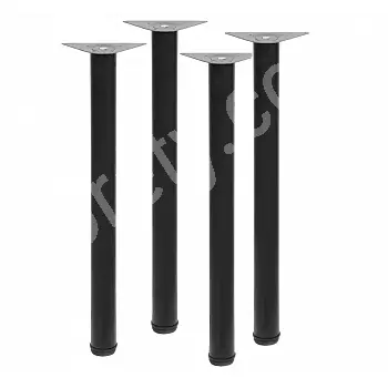 Standard Héicht Ronn Metall Dësch Been, Héicht 72,5 cm, GRAPHITE, schwaarz oder Aluminium Faarf, Set vu 4 Stéck.
