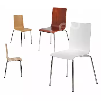 Plywood stolset D15 (vit, bok eller valnöt)