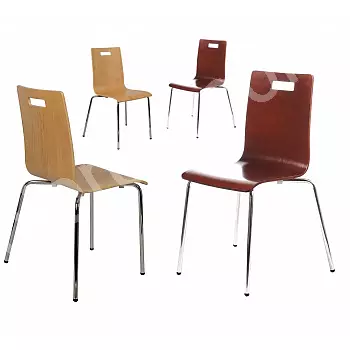 Sperrholz 4 Stéck Stull Set mat Grëff (Biche oder Nuss)