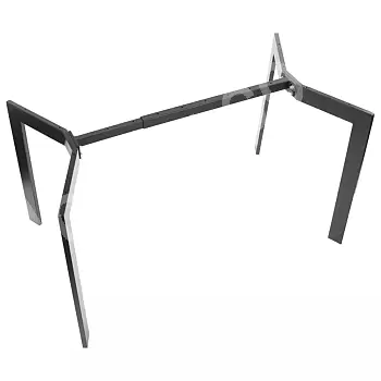 Lengdejusterbar bordramme i sort eller grå farge, høydejustering 105,5-145,5 cm, dybde 78 cm, høyde 72,5 cm