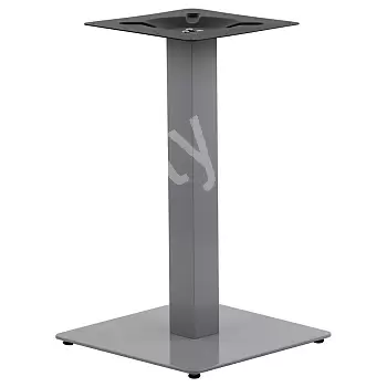 Metalen tafelonderstel van staal, kleur grijs, afmetingen voet: 45 x 45 cm, hoogte 72,5 cm, gewicht 16,8 kg, voor oppervlakken tot 70x70 cm