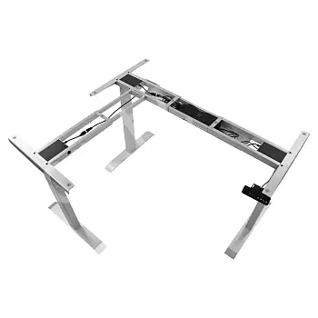 Metall-Tischgestell mit elektrischer Höhenverstellung fürs Büro, höhenverstellbar 61,5-126,5 cm, Farbe schwarz, drei Motoren