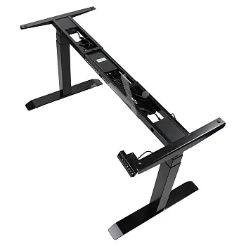 Struttura tavolo in metallo con regolazione elettrica dell'altezza, colore nero, due motori, altezza 61-125,5 cm, lunghezza 120-166 cm