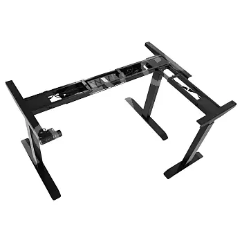 Kovový rám stola s elektrickým nastavovaním výšky, výška 71-119 cm, čierna farba, tri motory, dĺžka 123,5-175,5 / 88,5-135 cm