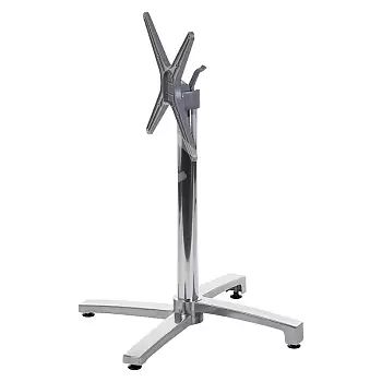 Centralt bordben af aluminium, foldbar bordplade, mål 69x69 cm, højde 72,5 cm