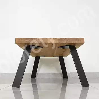 Masivní stolové nohy z ploché oceli ve tvaru L, výška 31 cm nebo 73 cm, sada 4 ks