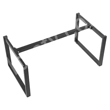 Estructura de mesa de metal con patas cuadradas, color negro, altura 42 cm, longitud ajustable 80-130 cm