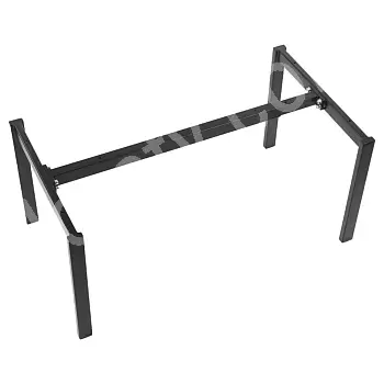 Metal Dësch Frame, Héicht 42 cm, justierbar Längt 80-130 cm, schwaarz Faarf