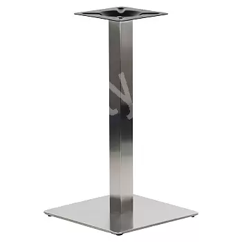 Stainless steel table leg, matte, base dimensions 40x40 cm, height 72 cm, for surfaces up to 60x60 cm