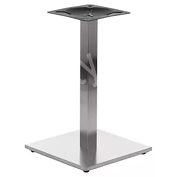 Central table leg made of stainless steel, height 71.5 cm, base plate size 45x45 cm, rectangle central column 6x6 cm