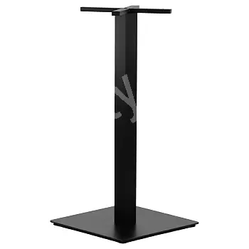 Tall central table base made of steel, for restaurants and bars, black color, height 110 cm, bottom plate dimensions 55x55 cm