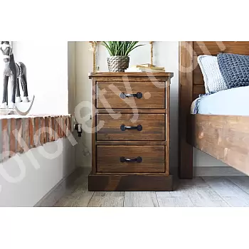 Massiivne männipuidust öökapp, pruun värv, kõrgus 69 cm, laius 50 cm, sügavus 40 cm, komplektis 2 tk