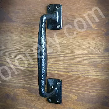 Mâner uși din fontă solidă în stil retro pentru uși glisante, culoare neagră, înălțime 26,5 cm, greutate 950 grame, set 4 buc.