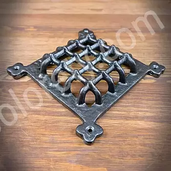 Grille d&amp;amp;#039;aération de style médiéval en fonte, effet acier, taille 16x16 cm, poids 630 grammes, lot de 4 pièces