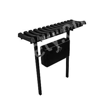 Panca in metallo per cimiteri con sedile ribaltabile in doghe in PVC e box chiudibile a chiave, larghezza 80 cm