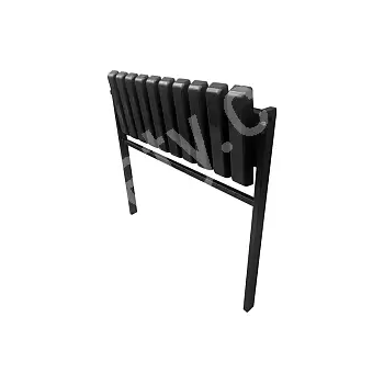Betongbar metallbänk för kyrkogårdsbruk med nedfällbar sits av platta PVC-ribbor, bredd 82 cm