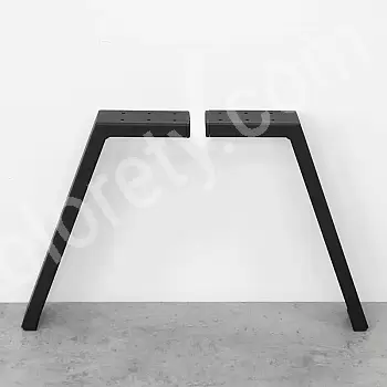 Pé de mesa baixo de metal feito de aço, aparência angular, altura 31 cm, cor preta, tamanho do perfil 8x2 cm (conjunto de 4 pernas)