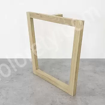 Pieds de table en chêne brut pour tables, forme trapézoïdale, hauteur 71 cm, largeur max 78,5 cm, lot de 2 pcs