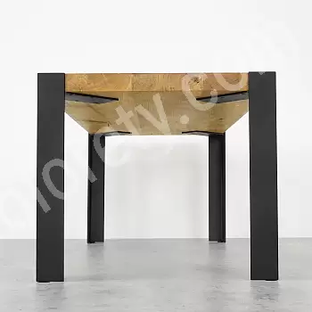 Pés de mesa de metal elegantes e baixos com suportes adicionais para tampo de mesa, ângulo sólido, para mesa de centro ou banco, cor preta ou com efeito de aço, altura total 49 cm