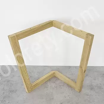 3D priestorové drevené stolové nohy na stoly, surový dubový masív, trojuholníkový tvar, výška 72 cm, maximálna šírka 73,5 cm, sada 2 ks