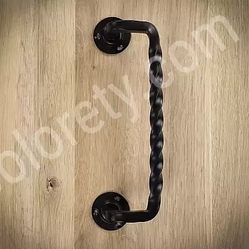Černý kovový tah, madlo na posuvné dveře, ocel, lakováno, barva černá, výška 29 cm, váha 640 gramů, sada 2 ks.