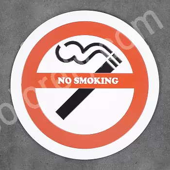 Letrero de metal decorativo redondo grande Prohibido fumar, diámetro 30 cm, juego de 5 piezas.
