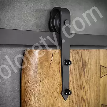 Sistem drsnih vrat, za enokrilna vrata do 130 kg, dolžina 200 cm, črna, stenska