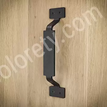 Skydedørs metalgreb af stål, længde 22 cm, sort farve, sæt 4 stk