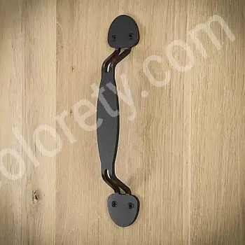 Stumdomų durų metalinė rankena pagaminta iš plieno, juodos spalvos, rinkinys iš 4 dalių, ilgis 24,3 cm