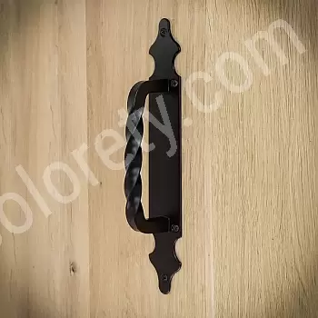 Sliding door metal handle made of steel, smooth surface, black color, set of 4 pieces, height 28 cm
