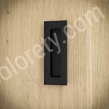 Sliding door metal pull, handle, made of steel, black color, lacquered, height 11 cm, weight 50 grams, set of 4 pieces
